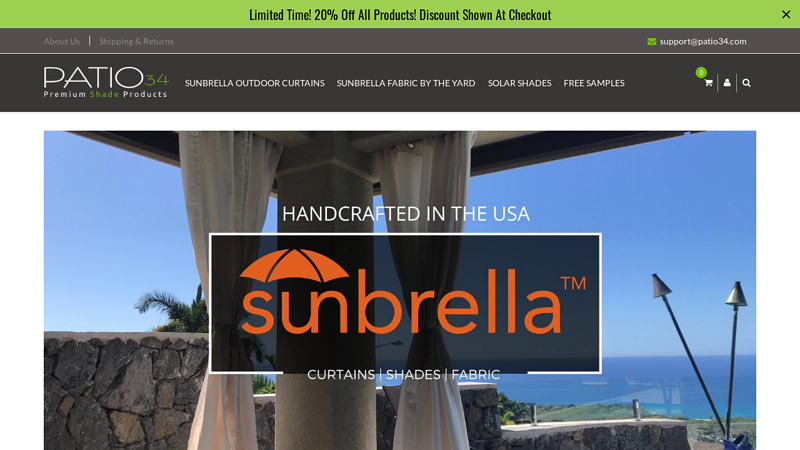 Sunbrella Outdoor Curtains, Patio Umbrellas, Outdoor Pillows, & More! C Patio34