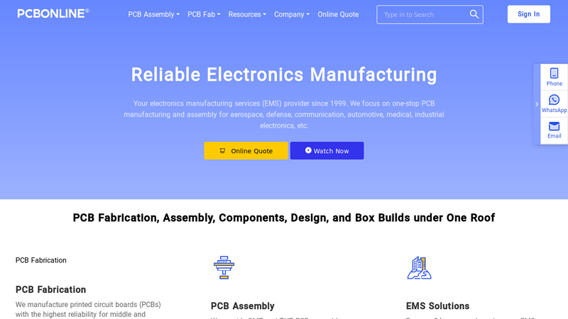 PCBONLINE: Mid to High-end PCB and Assembly Manufacturer