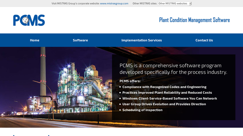 PCMS, Mechanical Integrity Software Solutions