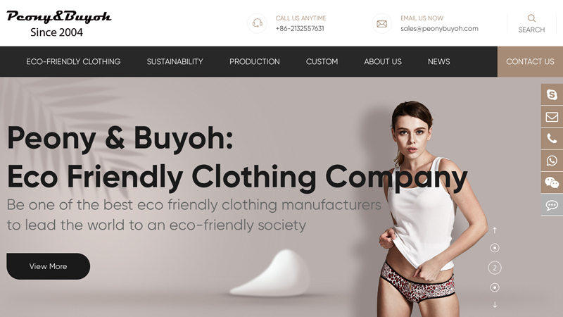 Eco Friendly Clothing Company/Manufacturer/Supplier | Peony & Buyoh