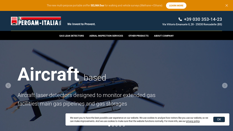 Natural Gas Leak Detection & Aerial Power Line Inspection Service | Pergam Italia