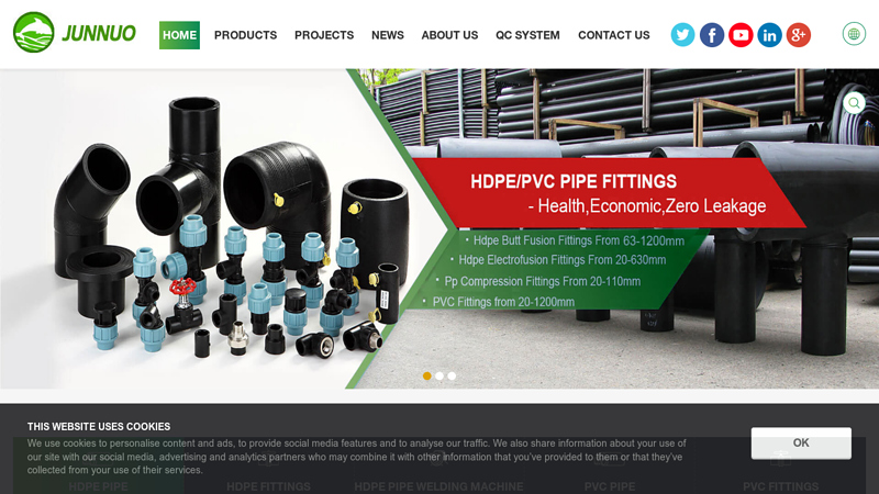 JUNNUO PIPELINE-HDPE & PVC pipe and fittings manufacturer