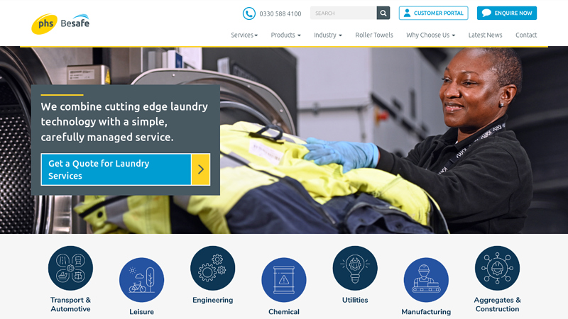 Commercial Laundry Services | phs Besafe Laundry & Workwear