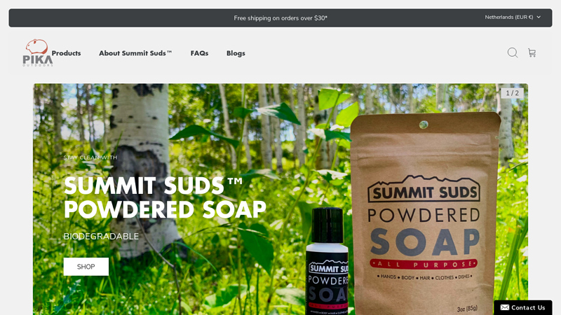 Pika Outdoors | Summit Suds - Biodegradable Powdered Backpacking Soap; Pika Outdoors | Summit Suds - Biodegradable Powdered Backpacking Soap