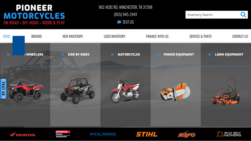 Pioneer Motorcycles | Honda, Polaris, Stihl, Kayo & Badboy Dealer in Winchester | Pioneer Off-Road