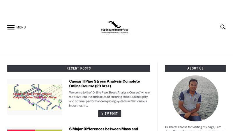 Piping and Interface Engineering C A Blog to help Piping and Interface Engineering professionals learn the basics in a Simple Way