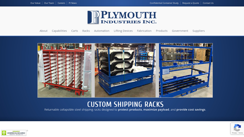 Custom Steel Racks, Shipping Racks, Carts & Lifting Devices Plymouth Industries