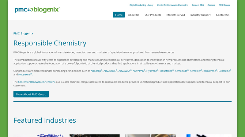 PMC Biogenix - Manufacturer of oleochemical derivatives