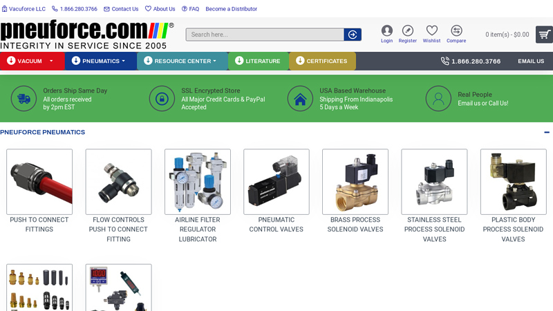 Pneumatic Push To Connect Fittings and Vacuum Suction Cups