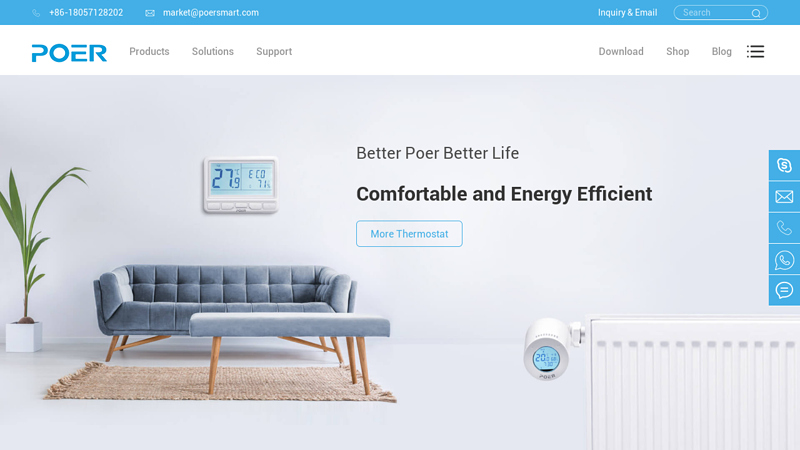 Smart Home Heating Control System, Thermostat Manufacturer/Company | POER