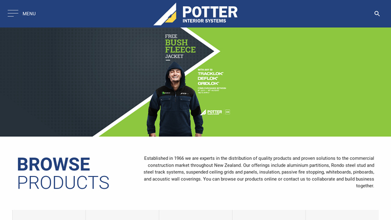 Potter Interior Systems | Aluminium Partitions, Ceiling Panels, Insulation and Whiteboards