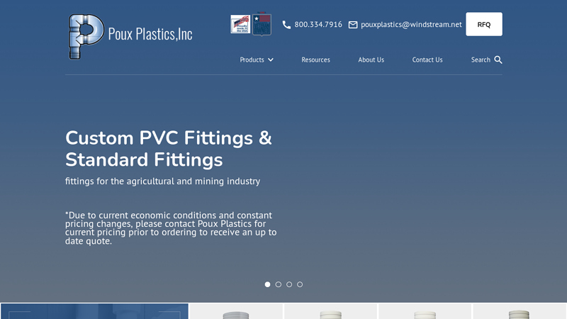 PVC Fittings and Lay Flat Hose from Poux Plastics, Inc.