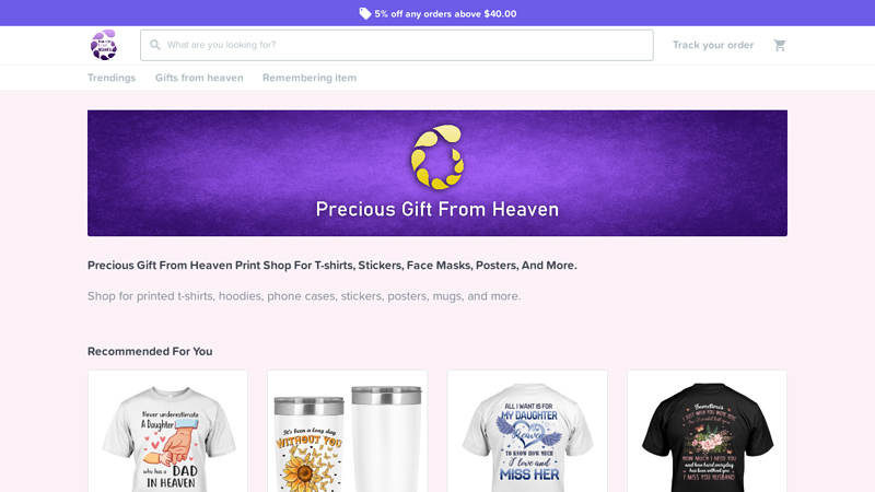 Precious Gift From Heaven Print shop for T-shirts, stickers, face masks, posters, and more.