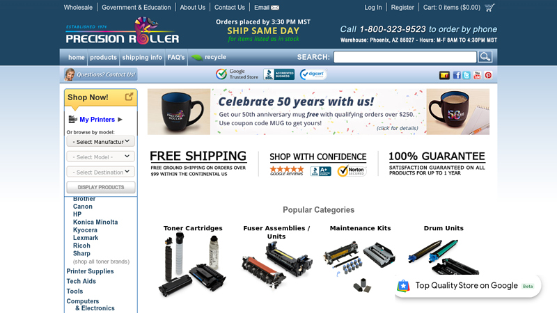 PrecisionRoller.com: Online Shopping for Toner Cartridges & more