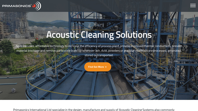 Primasonics | Specialists in the design, manufacture and supply of Acoustic Cleaning Systems.