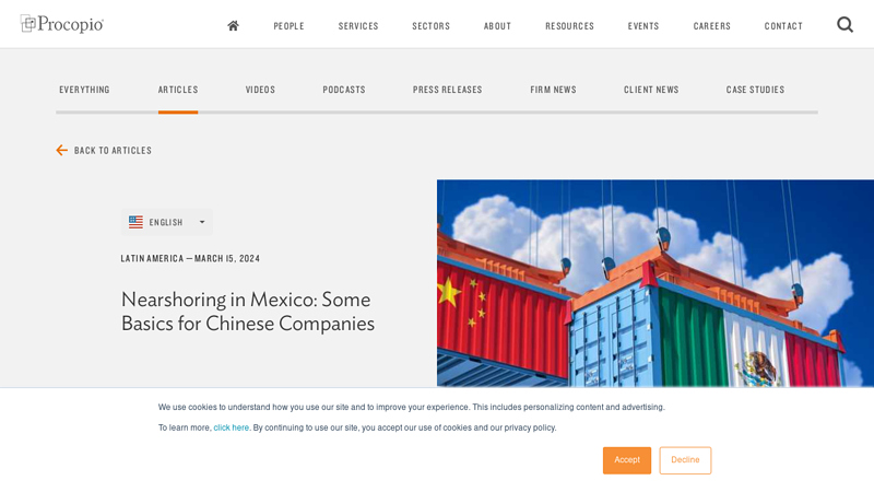 Image of Nearshoring in Mexico: Some Basics for Chinese Companies