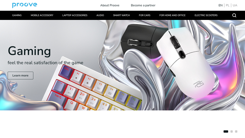 Proove is a manufacturer of modern gadgets and accessories, official website