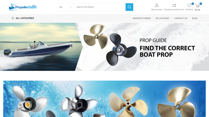 Boat props, marine bearings, zincs, and marine hardware at Propeller Depot.