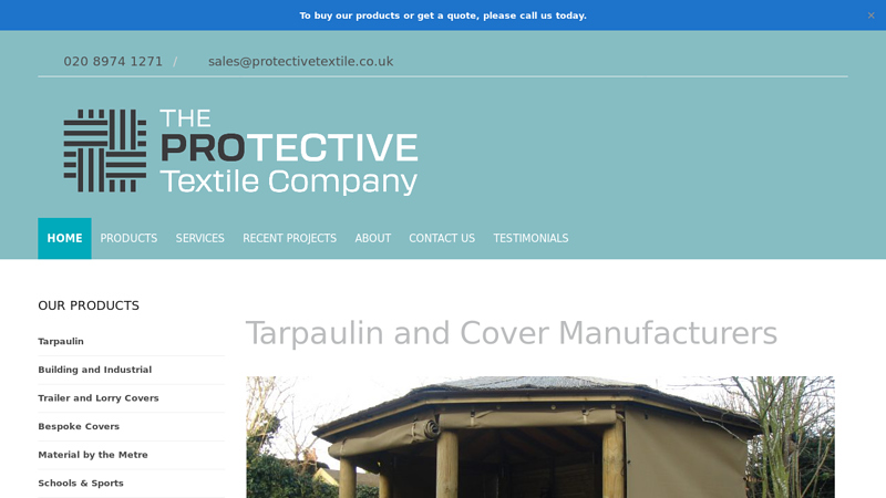 Tarpaulin Cover & Custom Cover Manufacturer | Protective Textiles