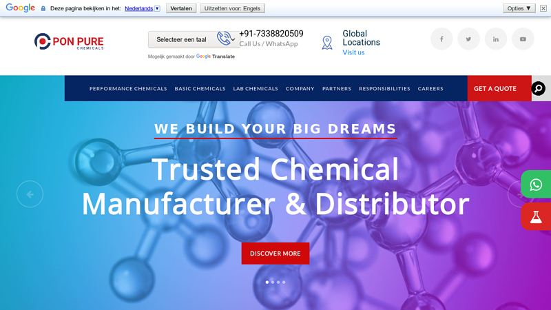 Pure Chemicals Co is the leading chemical supplier and distributor