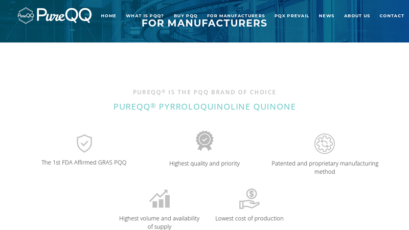 Image of Leading Manufacturer of Pyrroloquinoline Quinone (PQQ)