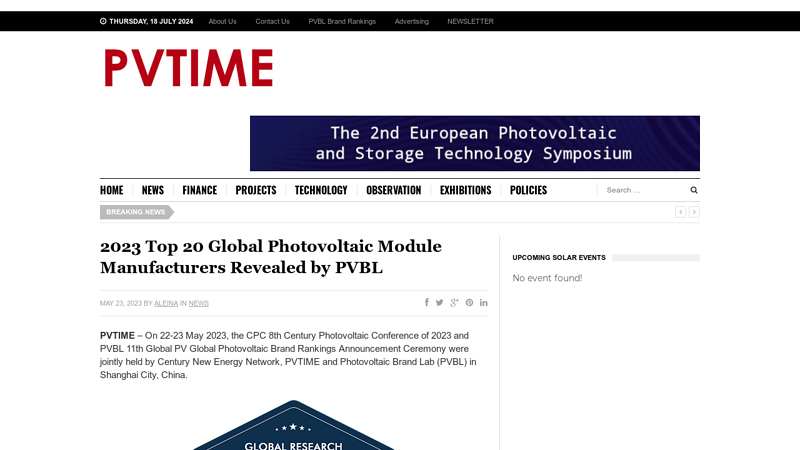 Image of 2023 Top 20 Global Photovoltaic Module Manufacturers Revealed ...