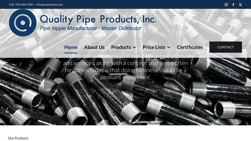 Quality Pipe Products - A Pipe Nipple Manufacturer - Quality Pipe Products