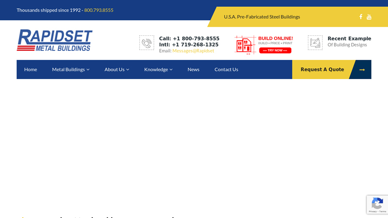 Rapidset Metal Buildings - USA Prefabricated Steel Building and Prices