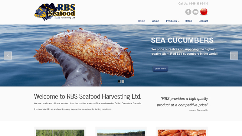 RBS Seafood Harvesting | Sea Cucumbers | Green Sea Urchins | Red Sea Urchins | Albacore Tuna | Spot Prawns | Pacific Black Cod | Victoria | British Columbia | Vancouver Island | Canada | Global