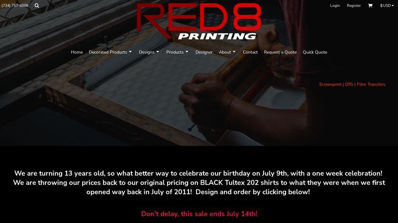 Home Red 8 Printing