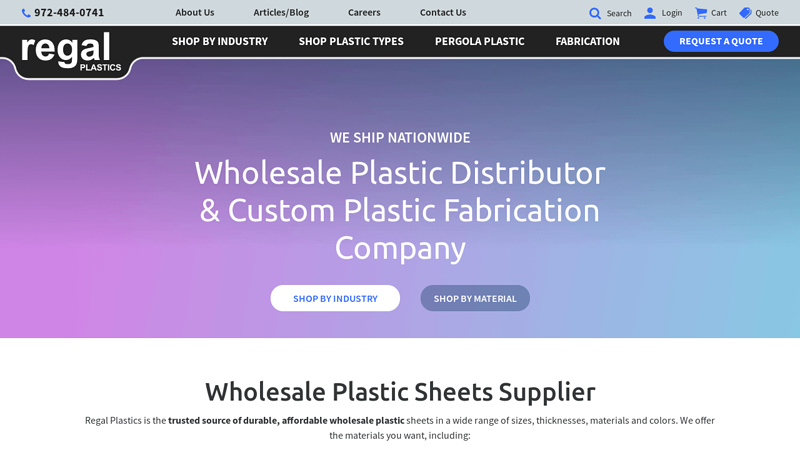 Regal Plastics | Wholesale Plastic Supplier & Nationwide Plastic Distributor Since 1971 - Regal Plastics