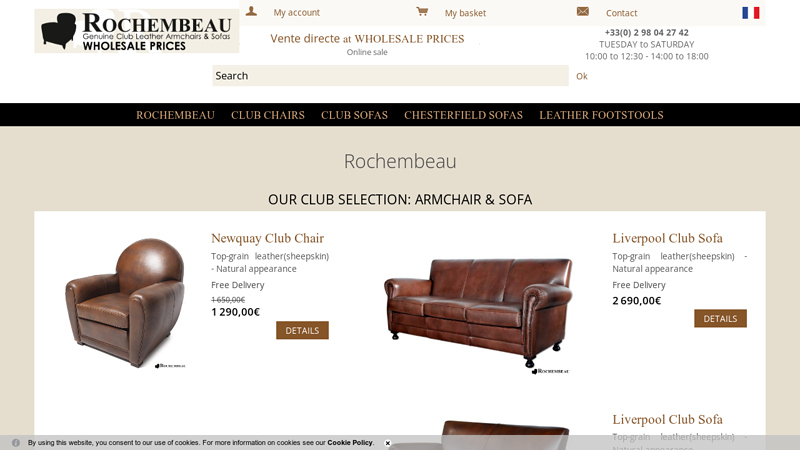 Club Armchair Club Sofa Chesterfield in Leather, my leather club armchair - Rochembeau