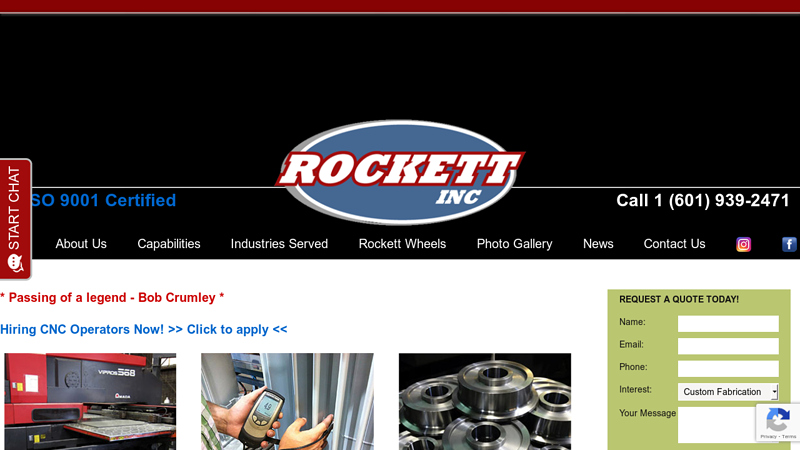 Custom Metal Fabrication Services in Mississippi | Rockett Inc