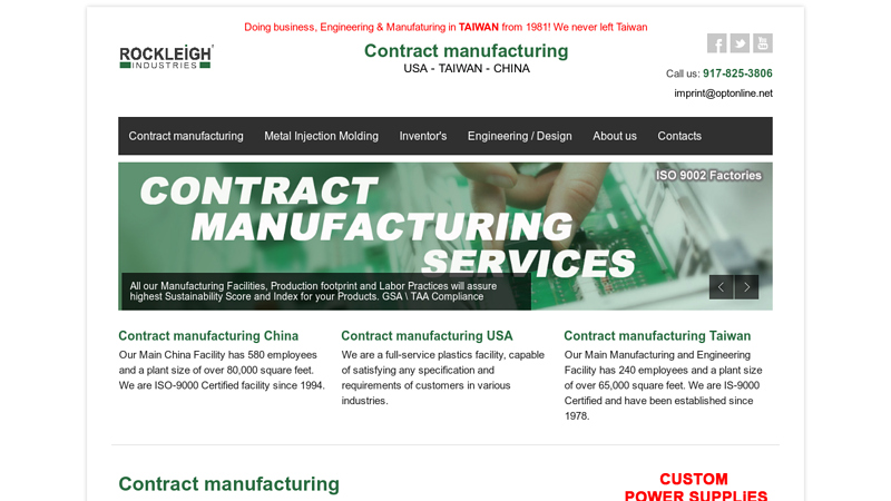 Rockleigh Industries Inc - Contract manufacturing company USA