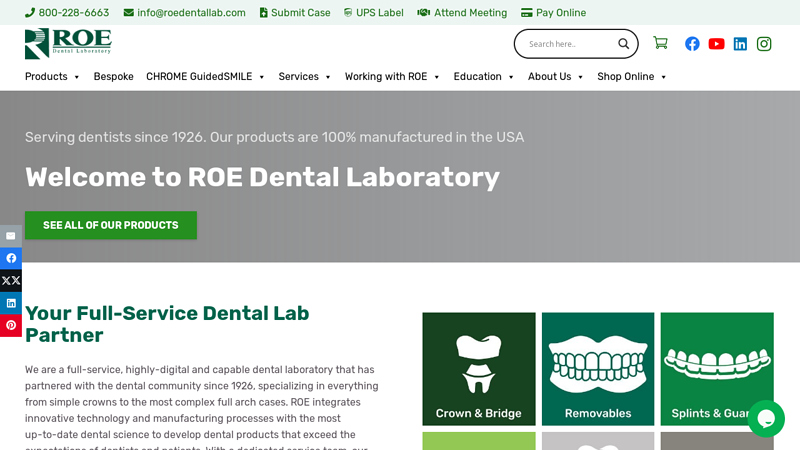 ROE Dental Laboratory - Your Full-Service Dental Lab Partner