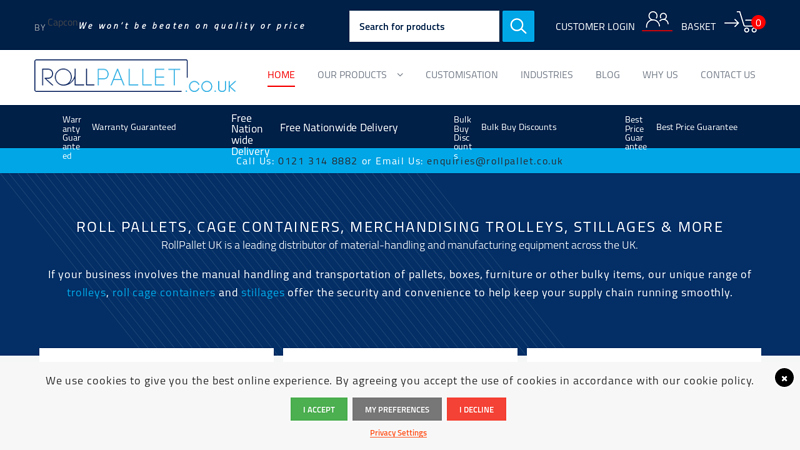 Roll Pallets, Roll Cages, Cage Trolleys, Containers & More | RollPallet UK