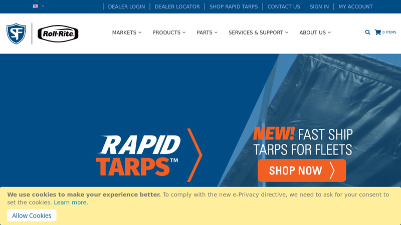 Buy Tarps, Cover, Electric Tarp Kit Parts for Automated Truck, Trailer, Tractor at Roll Rite