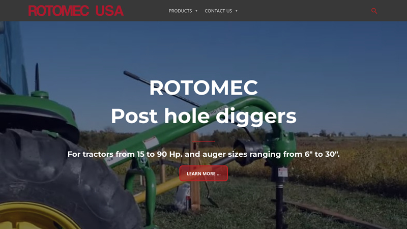 Post hole diggers, Rotary tillers and Finishing mowers. - ROTOMECUSA.com