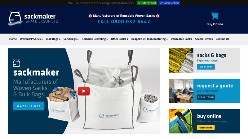 Woven Sacks, Sandbags and Bulk bags from Sackmaker