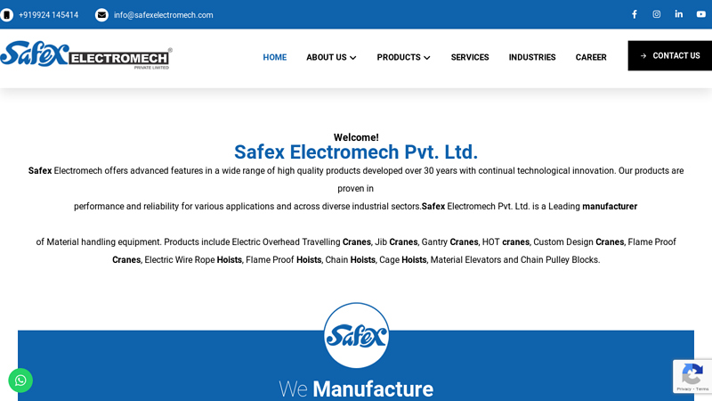 Safex Cranes | Safex Hoists | Safex Electromech Pvt. Ltd.