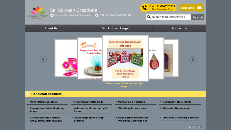 Manufacturer of Navarathri Golu Dolls & Thambulam Gifts bags by Sai Kalyaan Creations, Chennai