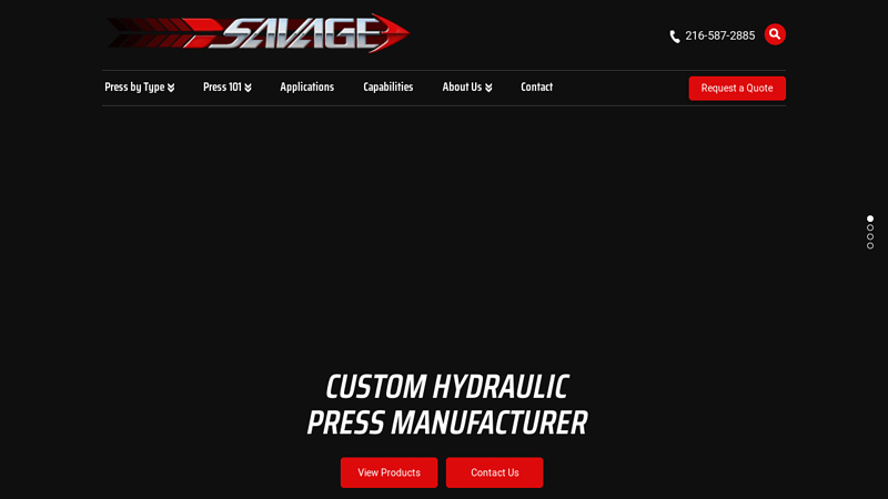 Hydraulic Press Manufacturer - Custom Hydraulic Press Company & Builder | Savage Engineering