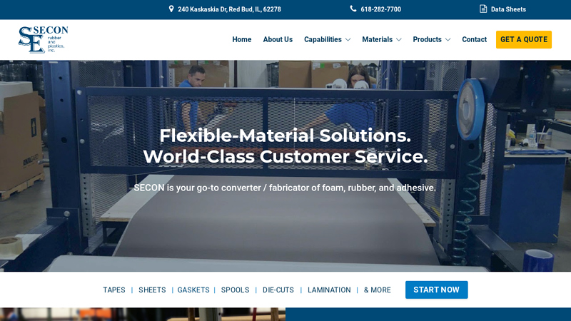 Secon Rubber & Plastics, Inc. | Flexible-Material Converting