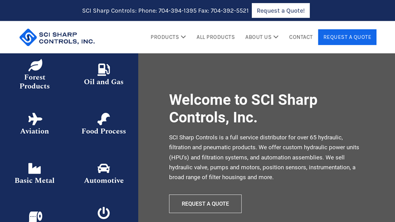 SCI Sharp Controls - Hydraulic pumps, hydraulic valves and motion control systems - Filtration - Pneumatics - Engineering, motion control