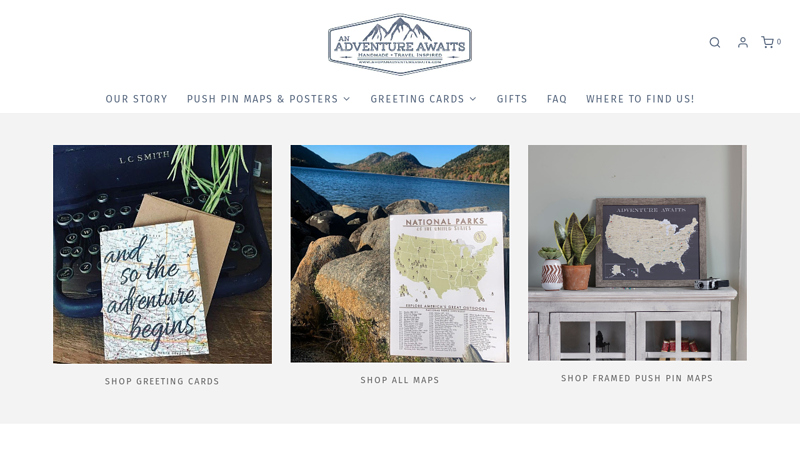 Push Pin Travel Maps, Cards & Paper Goods. Handmade Philadelphia, PA C An Adventure Awaits LLC