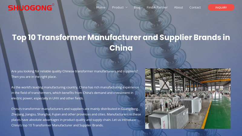 Image of Top 10 Transformer Manufacturer and Supplier Brands in China