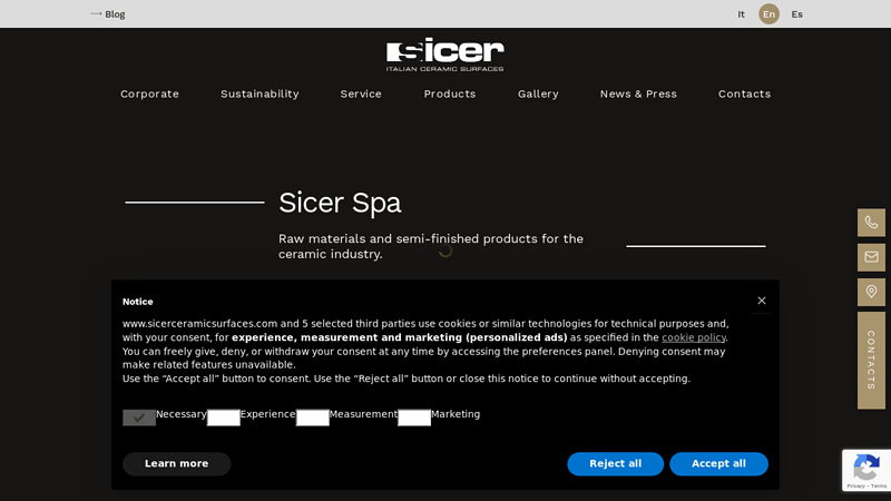 Sicer | Products for Industrial Ceramics and Decoration