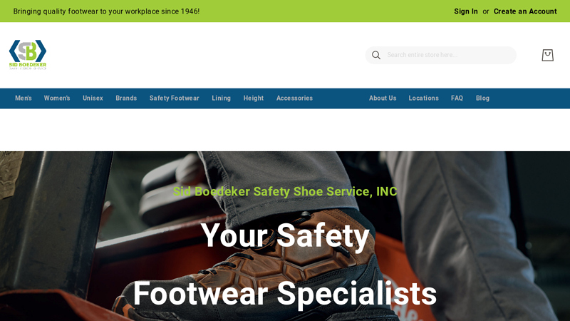 Sid Boedeker Safety Shoes Home Page