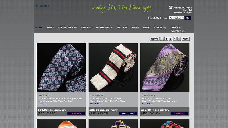 Designer Men Silk Ties Manufacturers UK - Silkworm Ties Shop Online