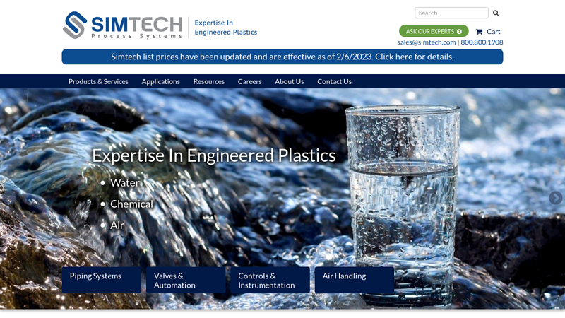 Engineered Plastics: Chemical Piping & Valve Manufacturer | Simtech